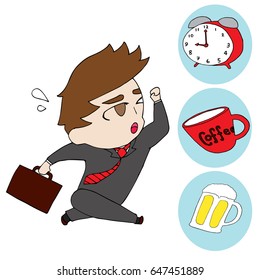 Vector of business man running.