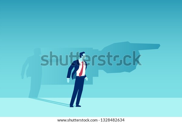 Vector Business Man Shadow Pointing Him Stock Vector (Royalty Free ...
