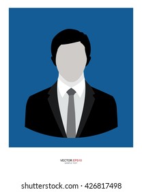 Vector business man symbol, Human profile, People symbol with photo frame background.