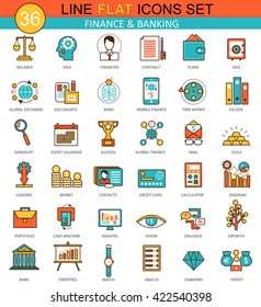 Vector Business management  flat line icon set. Modern elegant style design for web.