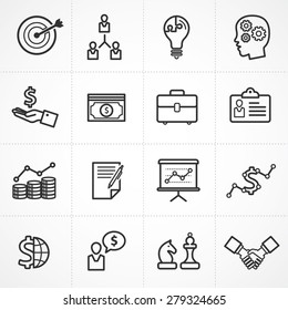 Vector business management icon set