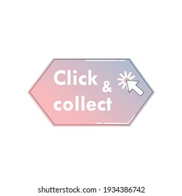 vector business marketing tag design sticker banner click and collect supermarket take out blue red fast food template shop website background element market illustration