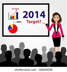 Vector of business meeting and brainstorming presentation for company target and strategy