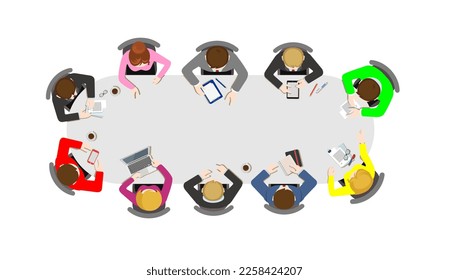 vector business meeting illustration in simple style