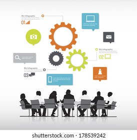 Vector of Business Meeting with Infographic