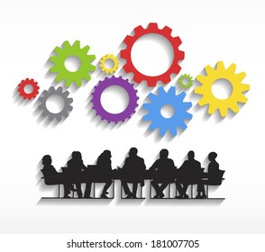 Vector de reuniones de negocios y trabajo en equipo