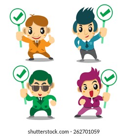 Vector of Business men with sign
