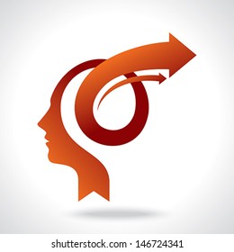 vector of business mind with arrows