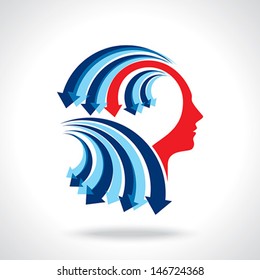 vector of business mind with arrows