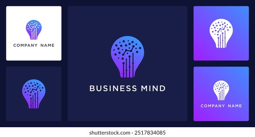 Vector of business mind icon and logo design template