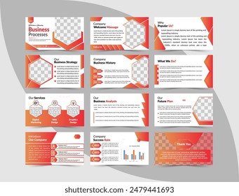 Vector business minimal and modern slides presentation template. Corporate Business Presentation Design.