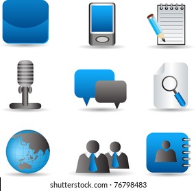 vector business or office icon set