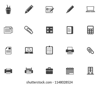 vector business and office icons - computer icons set