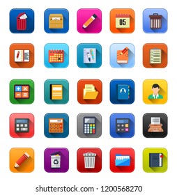 vector business and office icons - computer icons set