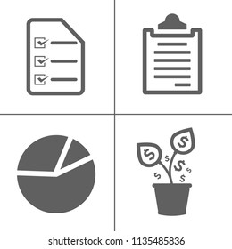 vector business office icons set - computer illustrations - phone sign and symbols