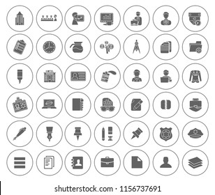 vector business office icons set - computer illustrations - phone sign and symbols