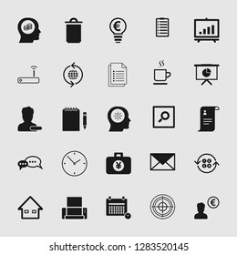 Vector business office icons set - computer and phone signs and symbols.