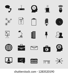 Vector business office icons set - computer and phone signs and symbols.