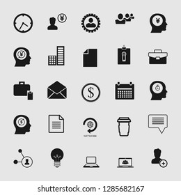 Vector business office icons set - computer and phone signs and symbols.