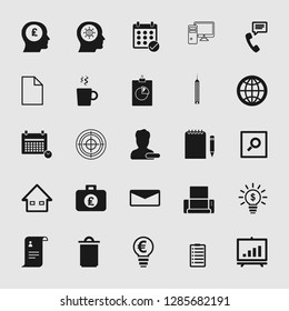 Vector business office icons set - computer and phone signs and symbols.