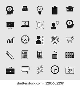 Vector business office icons set - computer and phone signs and symbols.