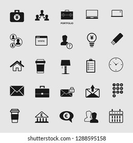 Vector business office icons set - computer and phone signs and symbols.