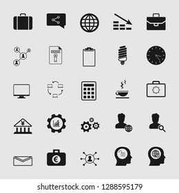 Vector business office icons set - computer and phone signs and symbols.