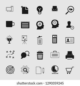 Vector business office icons set - computer and phone signs and symbols.