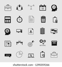 Vector business office icons set - computer and phone signs and symbols.