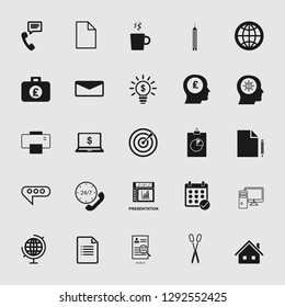 Vector business office icons set 