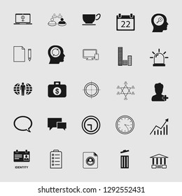 Vector business office icons set 