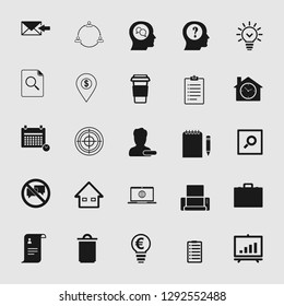 Vector business office icons set 