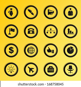 Vector business and office icons set.