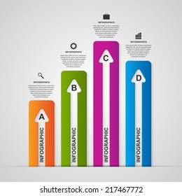 Vector business options infographics. Design arrows style concept.