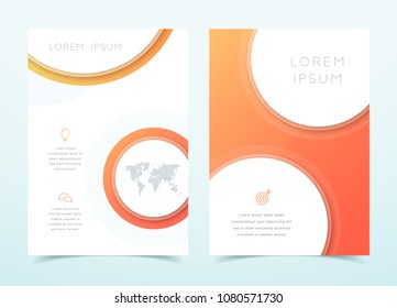 Vector Business Orange 3d Page Template Design