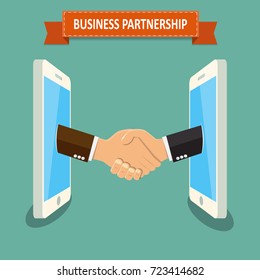 Vector business partnership illustration. 