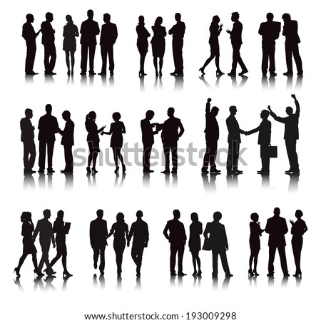 Vector of  business people in different actions