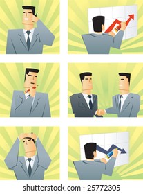 Vector business people in the different situations