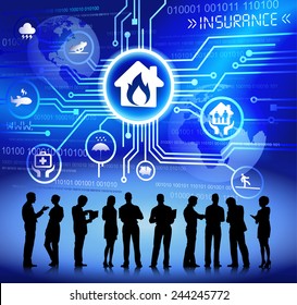Vector of Business People Discussing about Accident Insurance