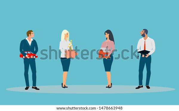 Vector\
of business people holding cartoon car, house, piggy bank and\
graduate cap. Saving and investing money concept.\
