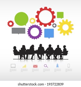 Vector of Business people with infographic elements.