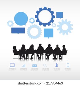 Vector of Business people with infographic elements.