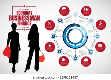 Vector of business people and infographic ready for use