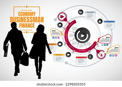 Vector of business people and infographic ready for use