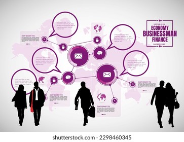 Vector of business people and infographic ready for use