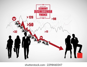 Vector of business people and infographic ready for use