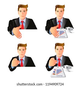 Vector business people portrait.