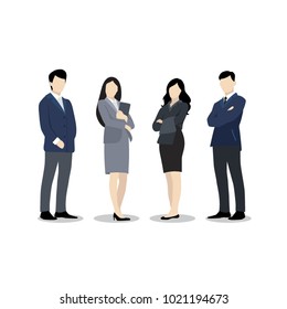 vector business people standing 