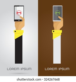 vector Business phone discussion graph Presentation arm and hand