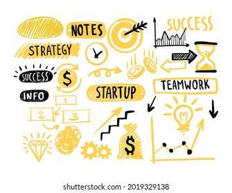 Vector Business plan doodle plan design collection.
